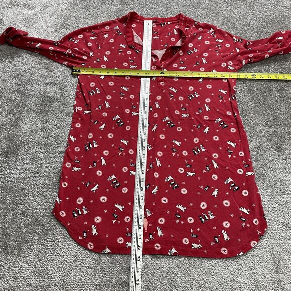 Unbranded Tunic Sleep Shirt Womens 2XL Red Winter Penguin Snowflakes Long Sleeve - Picture 6 of 8